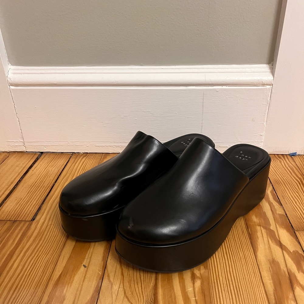 Black Platform Clogs